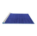 Sideview of Machine Washable Abstract Blue Contemporary Rug, wshcon1085blu