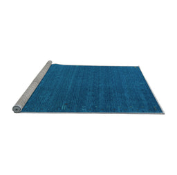 Sideview of Machine Washable Abstract Light Blue Contemporary Rug, wshcon1085lblu