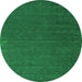 Square Abstract Green Contemporary Rug, con1085grn