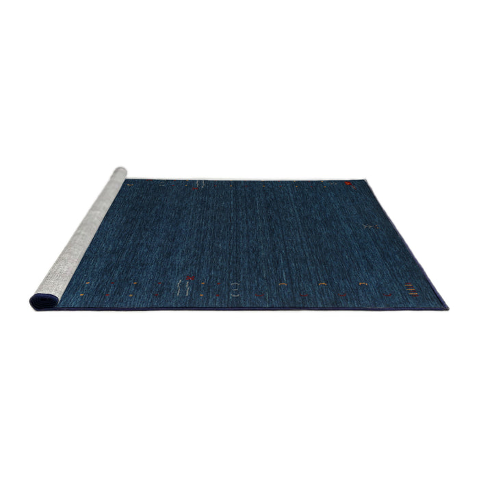 Serging Thickness of Machine Washable Contemporary Deep-Sea Blue Rug, wshcon1086