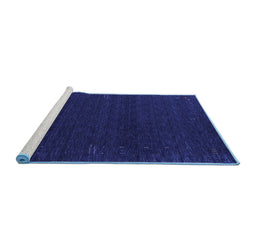 Sideview of Machine Washable Abstract Blue Contemporary Rug, wshcon1086blu