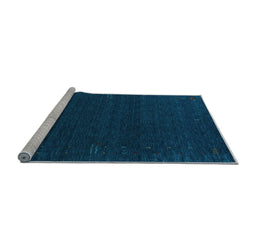 Sideview of Machine Washable Abstract Light Blue Contemporary Rug, wshcon1086lblu