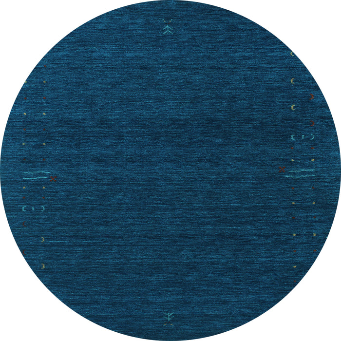 Round Abstract Light Blue Contemporary Rug, con1086lblu
