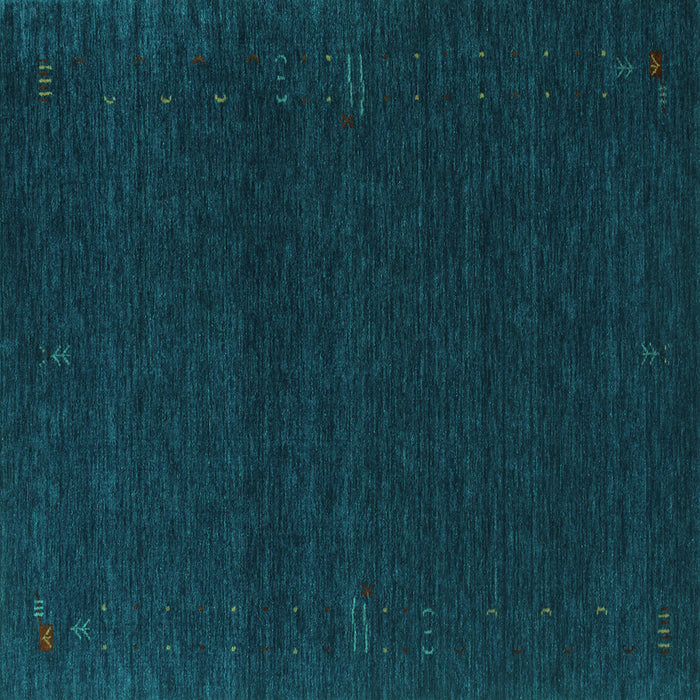 Square Abstract Turquoise Contemporary Rug, con1086turq