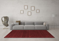 Machine Washable Abstract Red Contemporary Rug, wshcon1086red