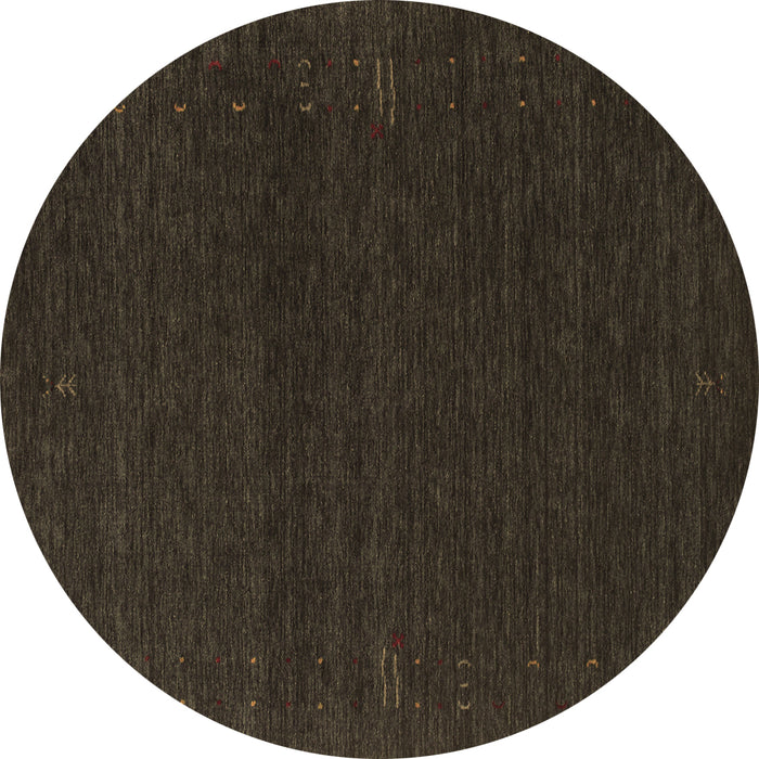 Round Machine Washable Abstract Brown Contemporary Rug, wshcon1086brn