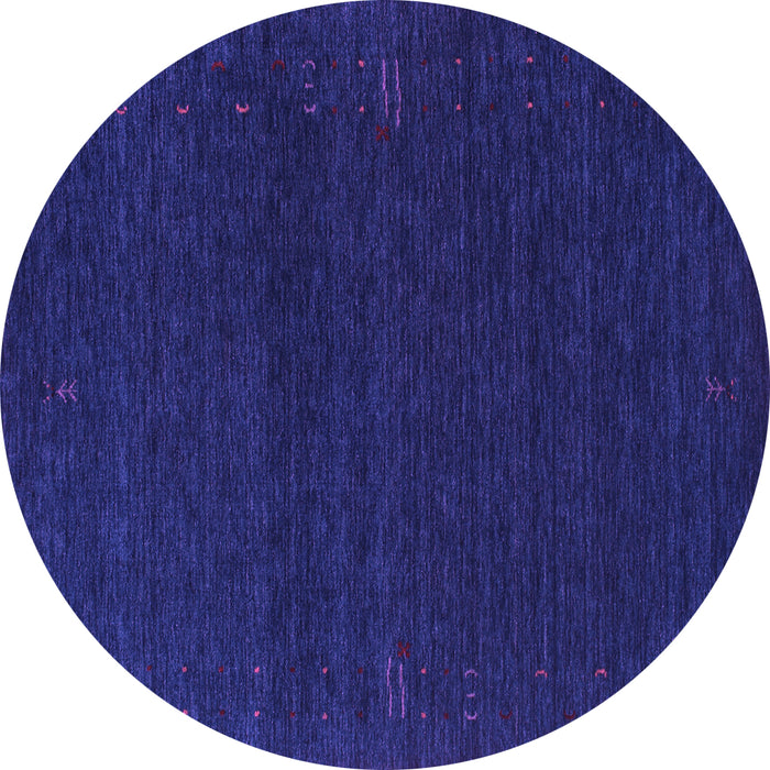 Round Abstract Purple Contemporary Rug, con1086pur