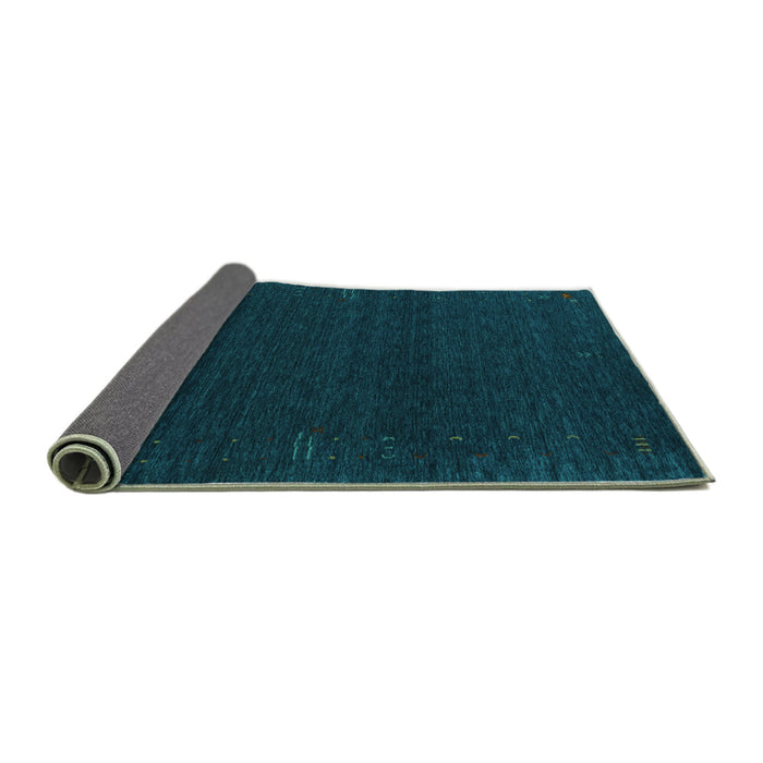 Sideview of Abstract Turquoise Contemporary Rug, con1086turq