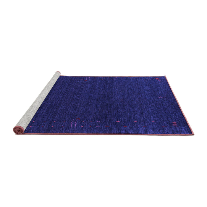 Sideview of Machine Washable Abstract Purple Contemporary Area Rugs, wshcon1086pur