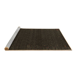 Sideview of Machine Washable Abstract Brown Contemporary Rug, wshcon1086brn