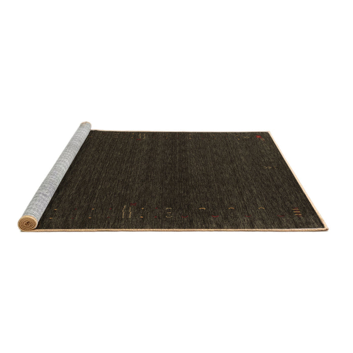 Sideview of Machine Washable Abstract Brown Contemporary Rug, wshcon1086brn
