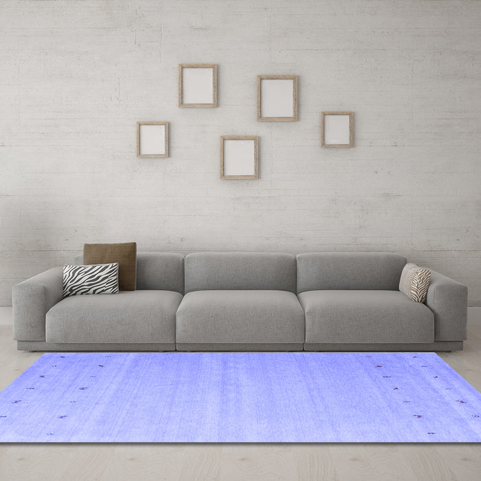 Machine Washable Abstract Blue Contemporary Rug in a Living Room, wshcon1087blu