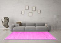 Machine Washable Abstract Pink Contemporary Rug, wshcon1087pnk