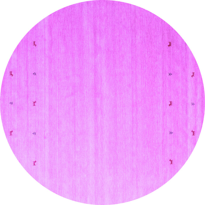 Round Machine Washable Abstract Purple Contemporary Area Rugs, wshcon1087pur