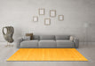 Machine Washable Abstract Yellow Contemporary Rug in a Living Room, wshcon1087yw