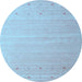 Round Abstract Light Blue Contemporary Rug, con1087lblu