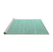 Sideview of Machine Washable Abstract Turquoise Contemporary Area Rugs, wshcon1087turq