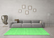 Machine Washable Abstract Emerald Green Contemporary Area Rugs in a Living Room,, wshcon1087emgrn