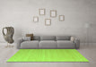 Machine Washable Abstract Green Contemporary Area Rugs in a Living Room,, wshcon1087grn