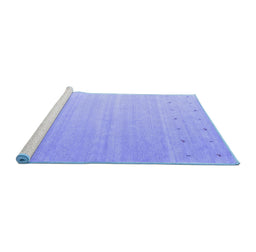 Sideview of Machine Washable Abstract Blue Contemporary Rug, wshcon1087blu