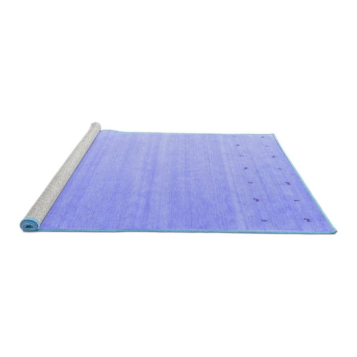 Sideview of Machine Washable Abstract Blue Contemporary Rug, wshcon1087blu