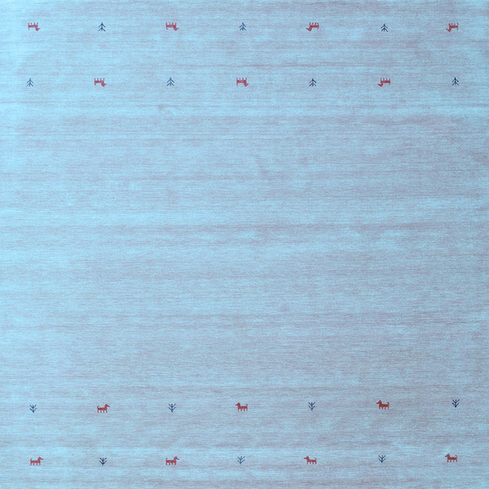 Square Abstract Light Blue Contemporary Rug, con1087lblu