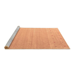 Sideview of Machine Washable Abstract Brown Contemporary Rug, wshcon1087brn