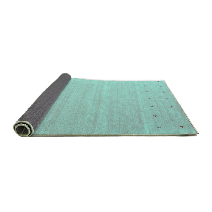 Sideview of Abstract Turquoise Contemporary Rug, con1087turq
