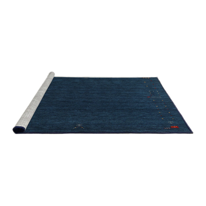 Serging Thickness of Machine Washable Contemporary Deep-Sea Blue Rug, wshcon1088