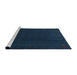 Serging Thickness of Machine Washable Contemporary Deep-Sea Blue Rug, wshcon1088