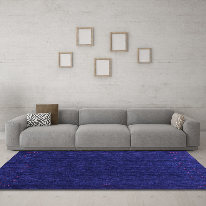 Machine Washable Abstract Purple Contemporary Area Rugs in a Living Room, wshcon1088pur