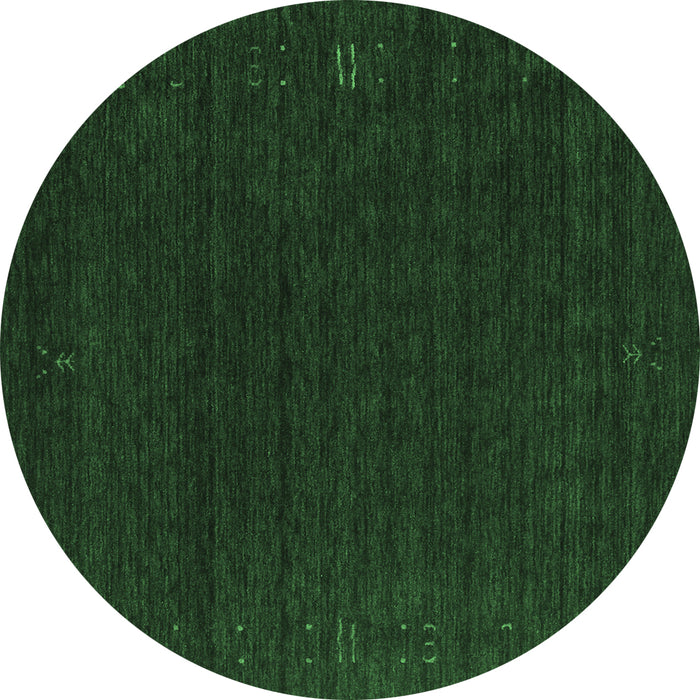 Round Abstract Emerald Green Contemporary Rug, con1088emgrn