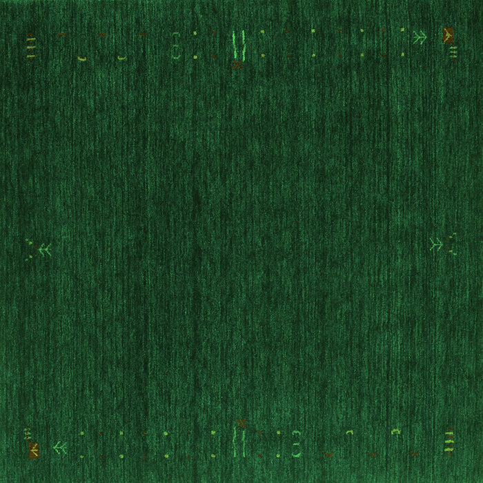 Serging Thickness of Abstract Green Contemporary Rug, con1088grn
