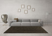 Machine Washable Abstract Brown Contemporary Rug in a Living Room,, wshcon1088brn