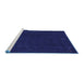 Sideview of Machine Washable Abstract Blue Contemporary Rug, wshcon1088blu