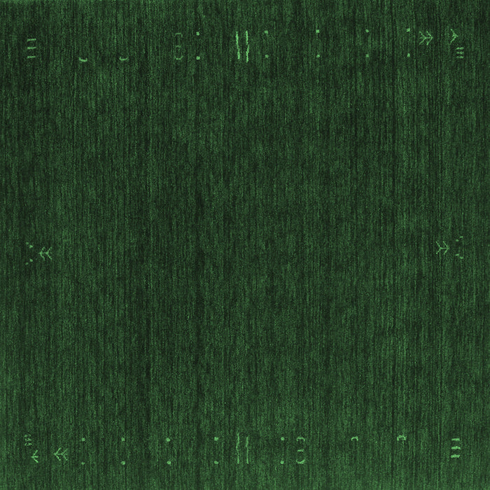 Square Machine Washable Abstract Emerald Green Contemporary Area Rugs, wshcon1088emgrn