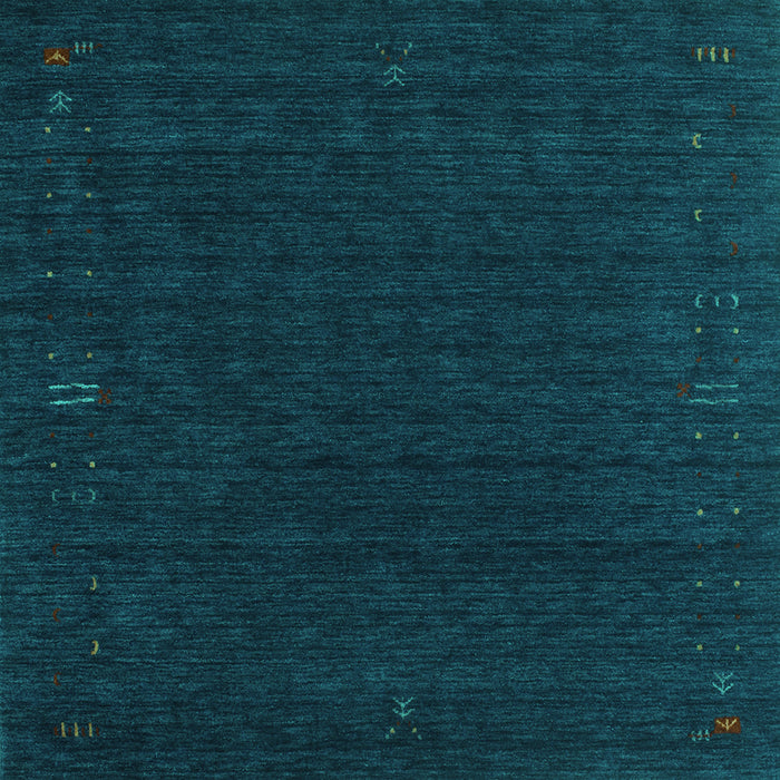 Square Abstract Turquoise Contemporary Rug, con1088turq