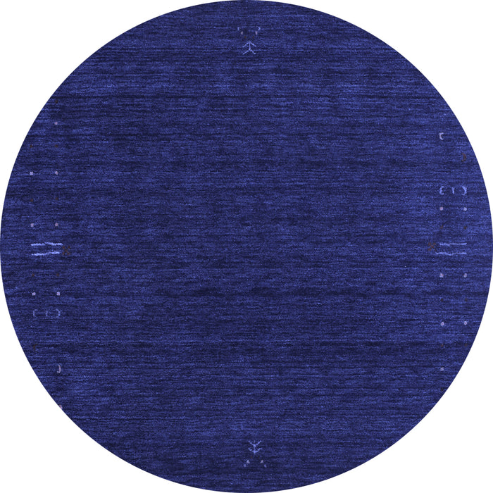 Round Abstract Blue Contemporary Rug, con1088blu