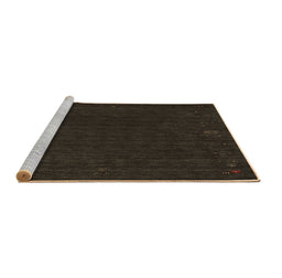Sideview of Machine Washable Abstract Brown Contemporary Rug, wshcon1088brn