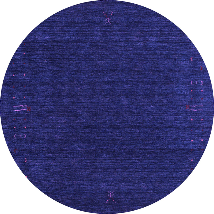 Round Abstract Purple Contemporary Rug, con1088pur