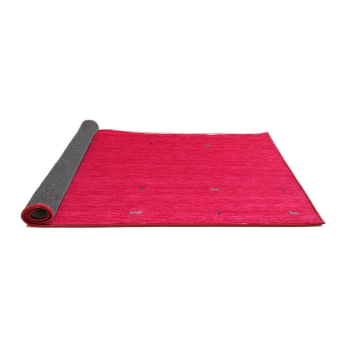 Thickness of Contemporary Pink Modern Rug, con1089