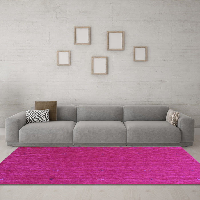 Machine Washable Abstract Purple Contemporary Area Rugs in a Living Room, wshcon1089pur
