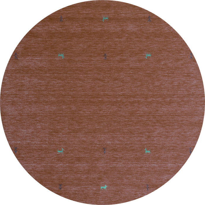 Round Machine Washable Abstract Turquoise Contemporary Area Rugs, wshcon1089turq