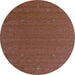 Round Abstract Turquoise Contemporary Rug, con1089turq