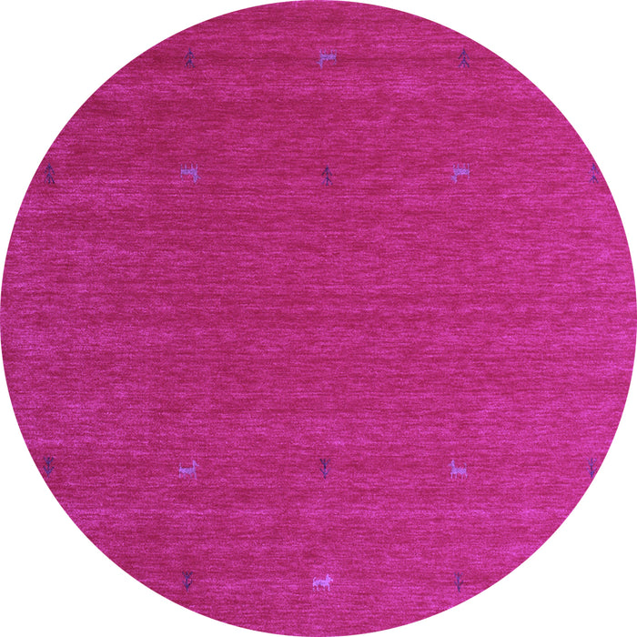 Round Abstract Purple Contemporary Rug, con1089pur