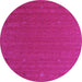 Round Abstract Purple Contemporary Rug, con1089pur