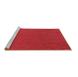Sideview of Machine Washable Abstract Brown Contemporary Rug, wshcon1089brn