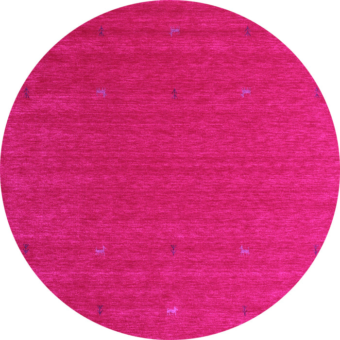 Round Abstract Pink Contemporary Rug, con1089pnk