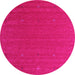 Round Abstract Pink Contemporary Rug, con1089pnk