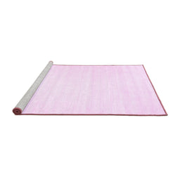 Sideview of Machine Washable Solid Pink Modern Rug, wshcon108pnk